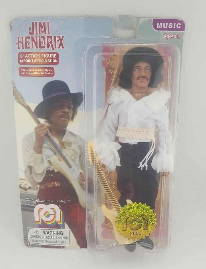 Figurine Mego Jimi Hendrix 8 pouces Monterey jeux video game-x
