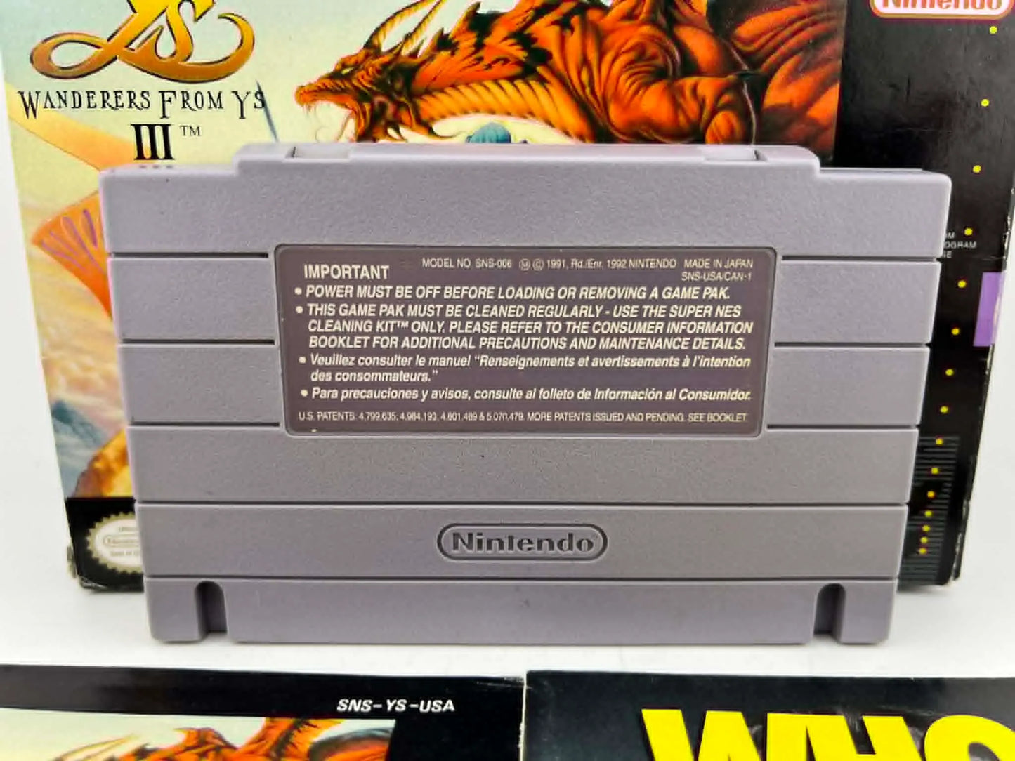 YS III 3 WANDERERS FROM YS EN BOITE SUPER NINTENDO SNES