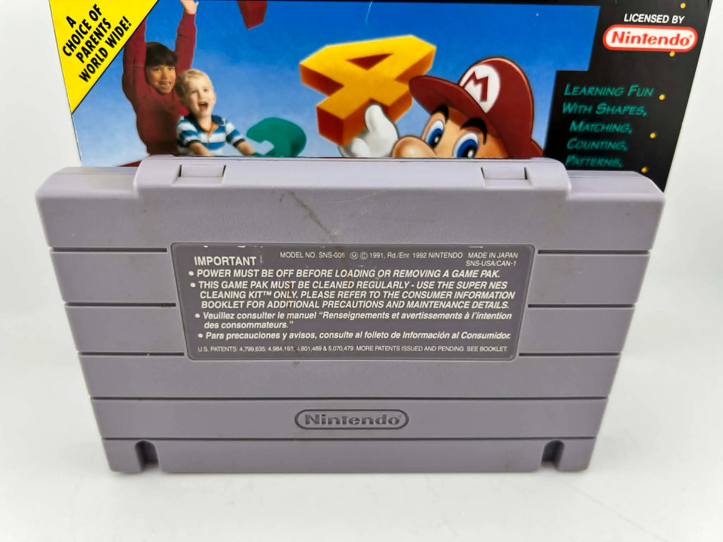 MARIO'S EARLY YEARS FUN WITH NUMBERS en boite SUPER NINTENDO SNES