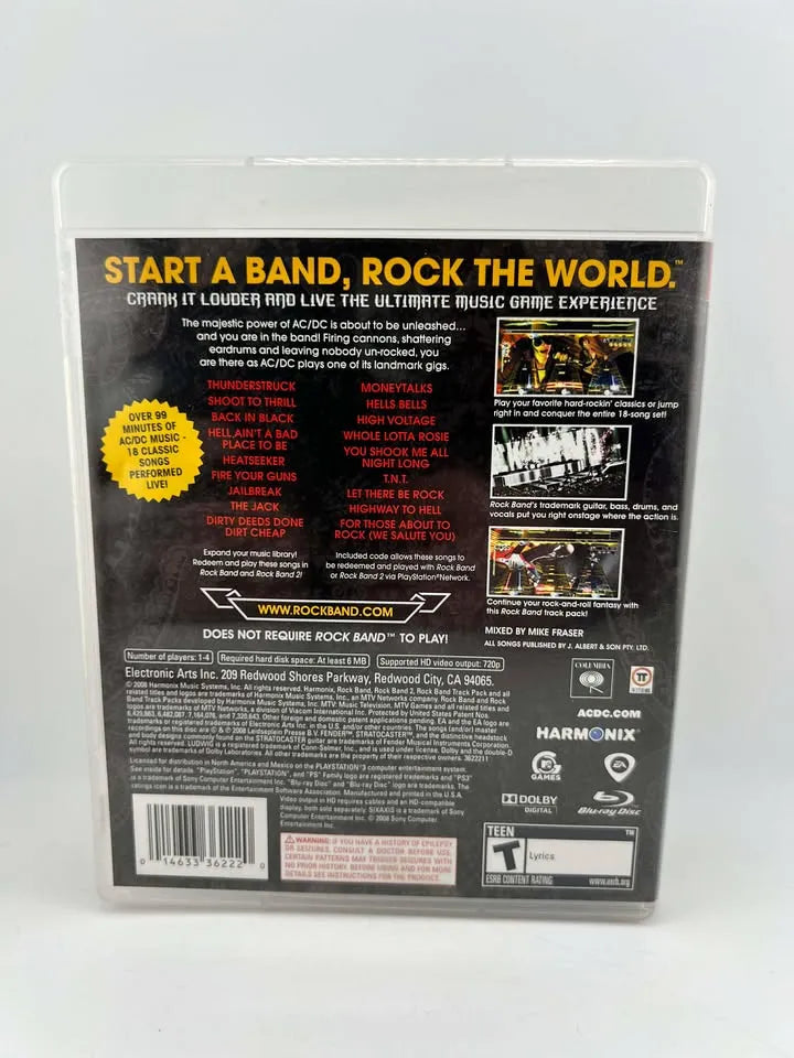 AC/DC Live Rock Band Track Pack Playstation 3 PS3