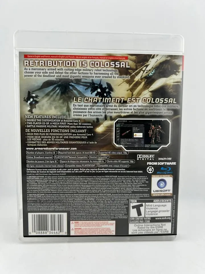 Armored Core For Answer Playstation 3 PS3