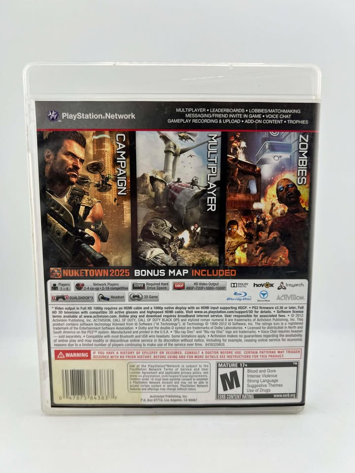 Call Of Duty Black Ops II 2 Playstation 3 PS3
