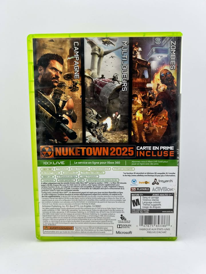 Call of Duty Black Ops II 2 Xbox 360 X360