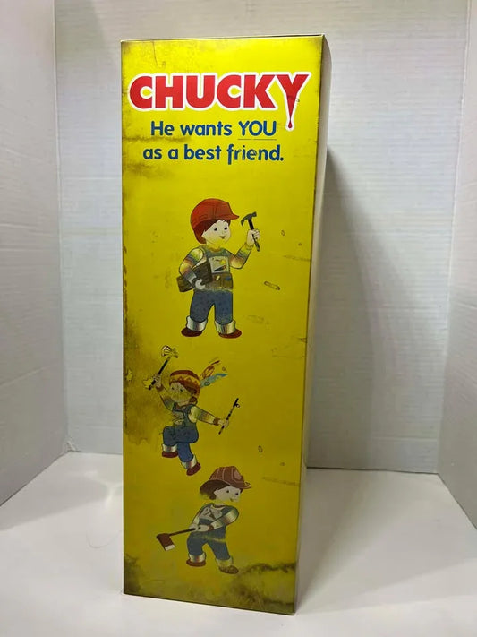 Figurine Mezco 15" Child's Play Chucky Doll with Stapled Scarred Face Knife
