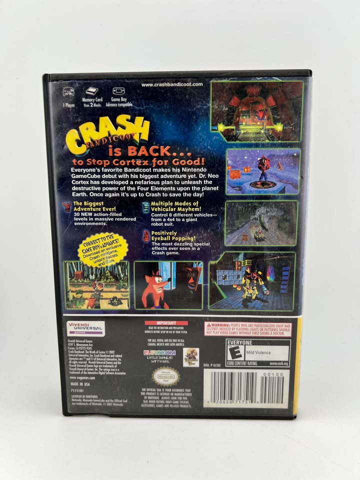 Crash Bandicoot The Wrath of Cortex Player's Choice Nintendo Gamecube NGC