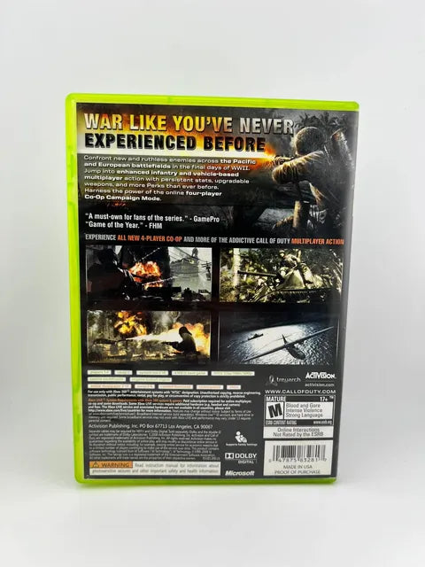 Call of Duty World at War Xbox 360 X360