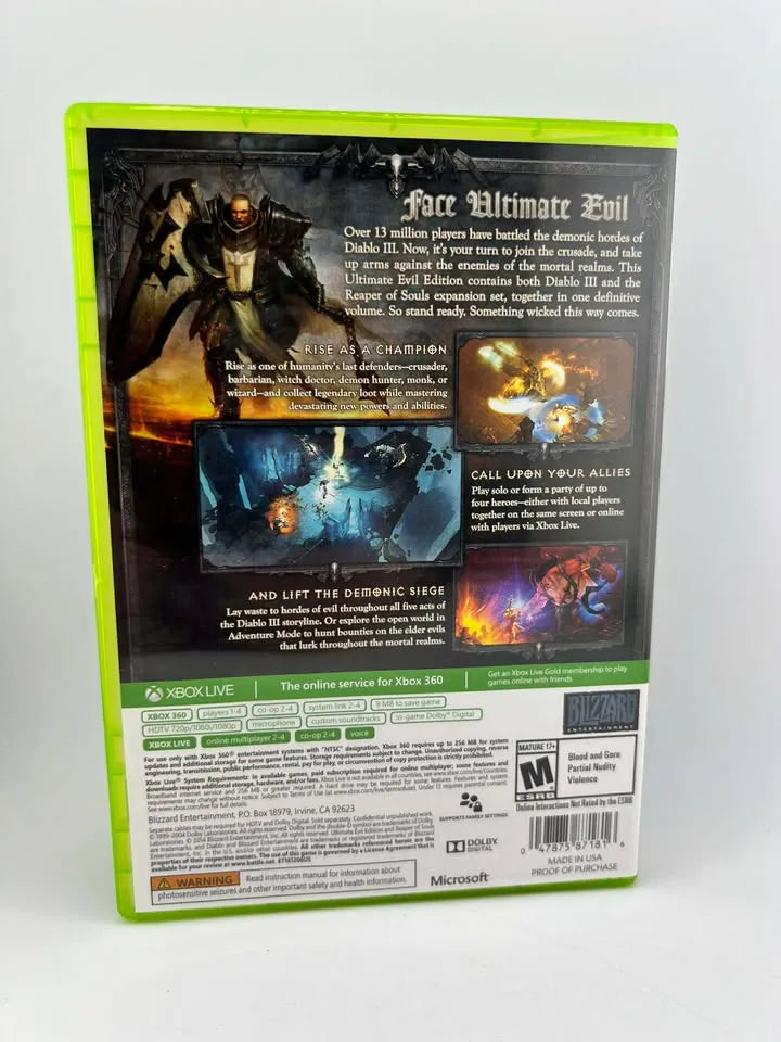 Diablo III 3 : Reaper of Souls Ultimate Evil Edition Xbox 360 X360