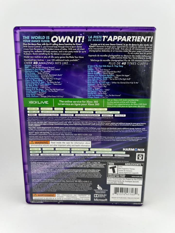 Dance Central 3 Xbox 360 X360