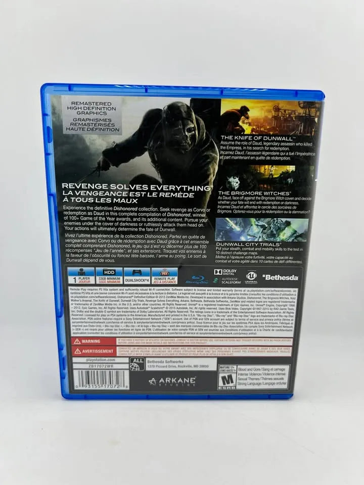Dishonored Definitive Edition Playstation 4 PS4