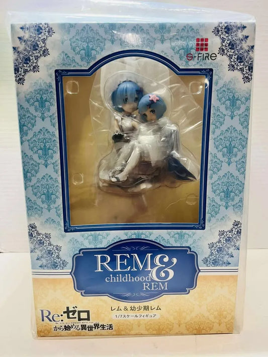 Figurine S-FIRE Re:ZERO Ram & Rem & Emilia Set of 3 1/7 Figure W/Bonus Base