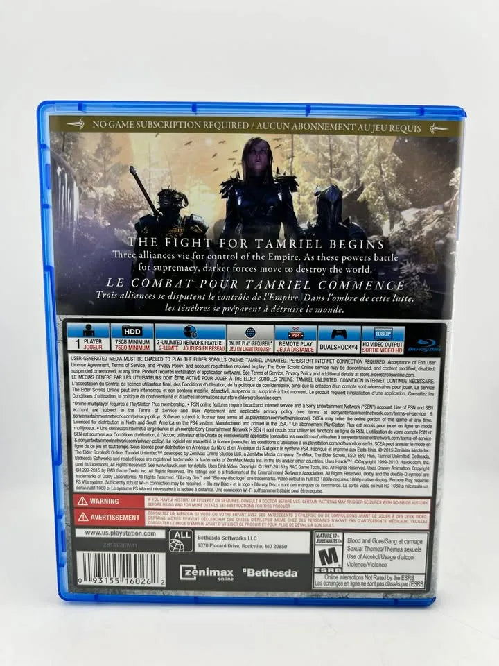Elder Scrolls Online: Tamriel Unlimited Playstation 4 PS4