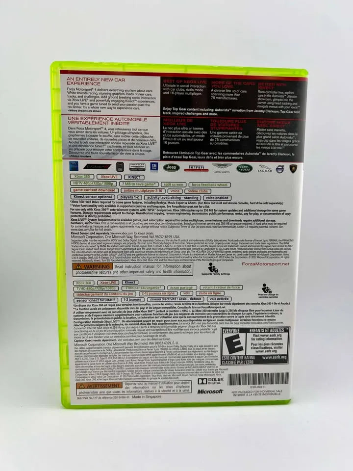Forza Motorsport 4 Essentials Edition Not For Resale Xbox 360 X360