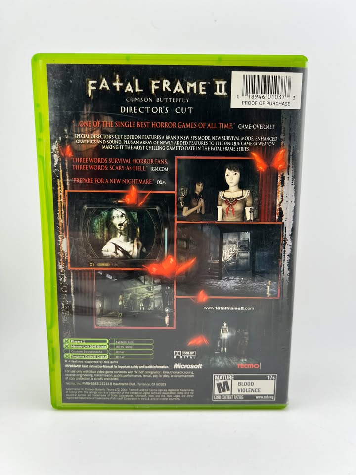 Fatal Frame 2: Crimson Butterfly Xbox