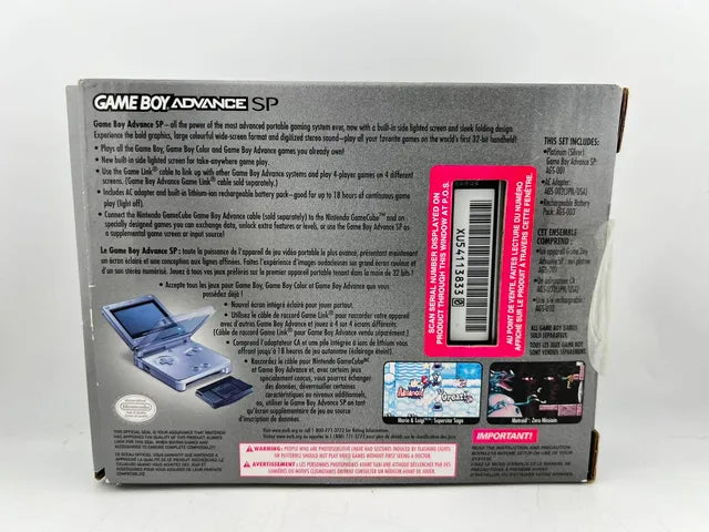 Console Nintendo Gameboy Advance Gba Sp Argent Model Ags-001 En Boite