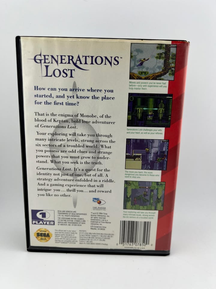 Generations Lost Sega Genesis SG