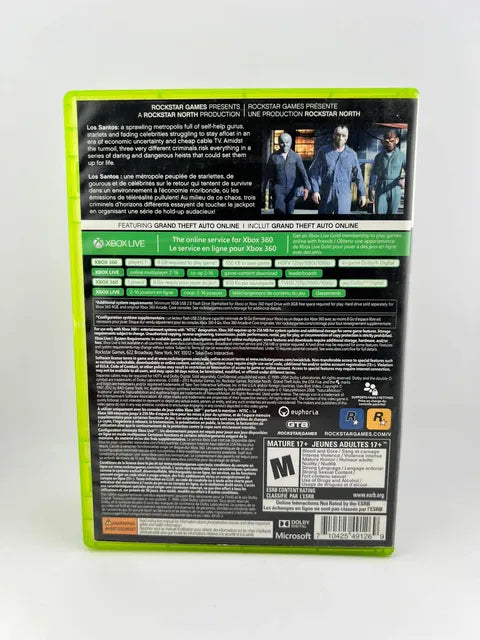 Grand Theft Auto V 5 Xbox 360 X360