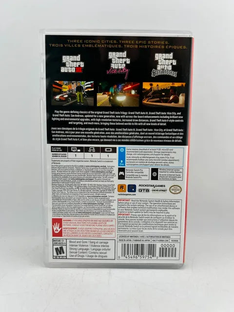 Grand Theft Auto: The Trilogy Definitive Edition Nintendo Switch