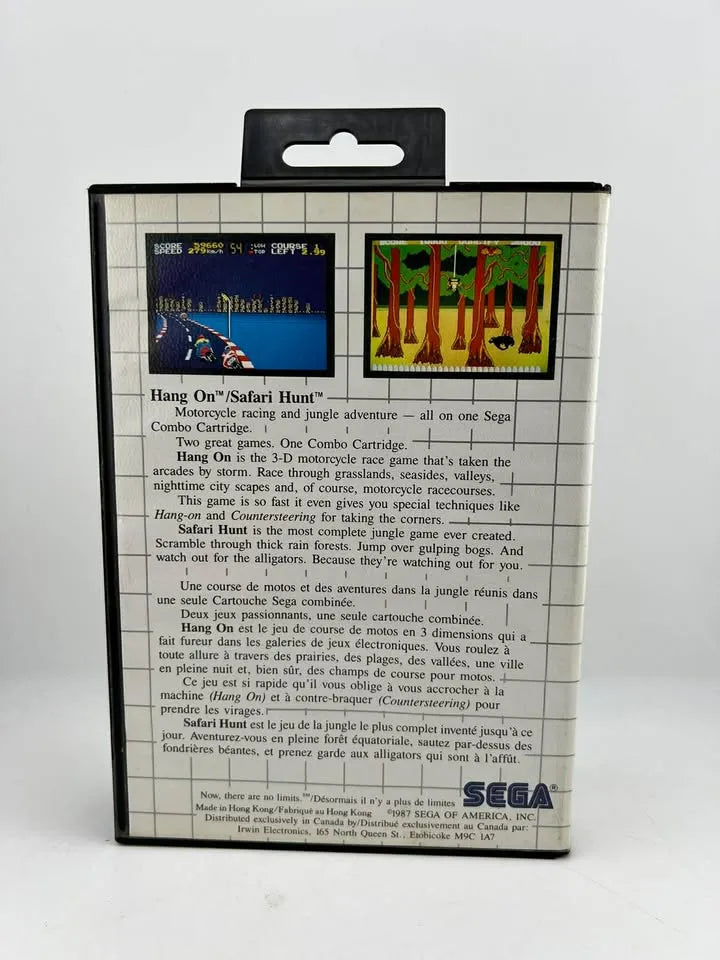 HANG-ON AND SAFARI HUNT SEGA MASTER SYSTEM SMS