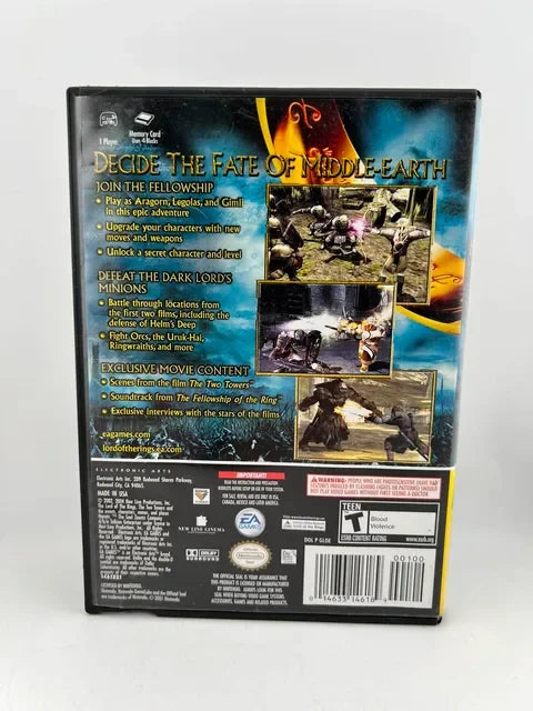 The Lord of the Rings Two Towers Player's Choice Nintendo Gamecube NGC