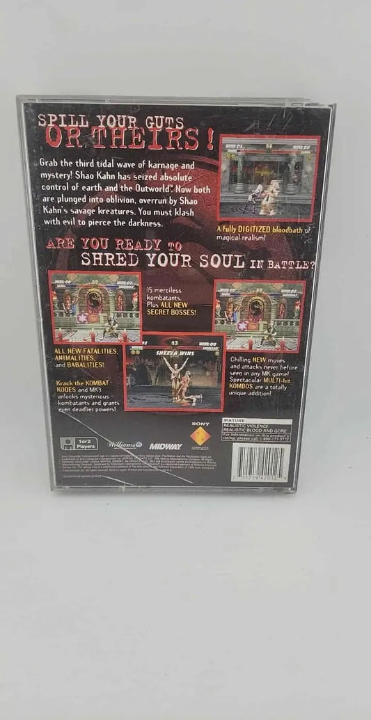 Mortal Kombat 3 Long Box Playstation PS1 midway