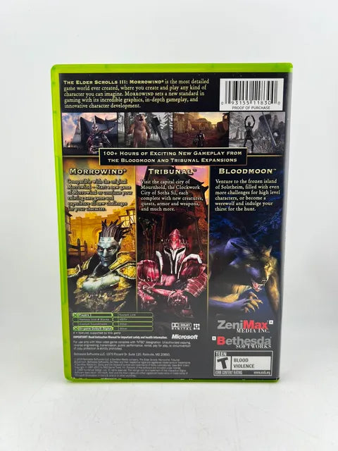 The Elder Scrolls III 3 Morrowind Game of the Year Xbox
