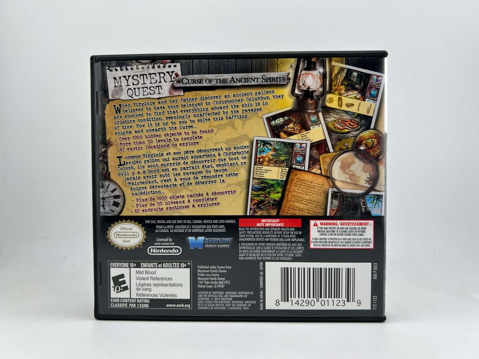 Mystery Quest: Curse of the Ancient Spirits Nintendo DS