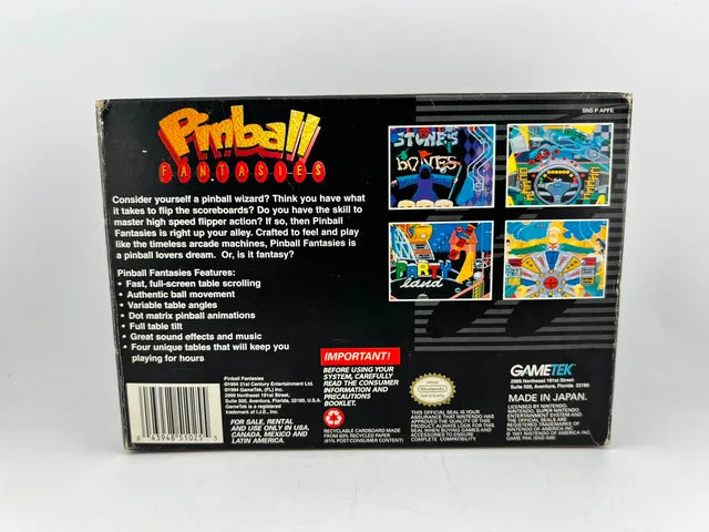 Pinball Fantasies Super Nintendo Snes