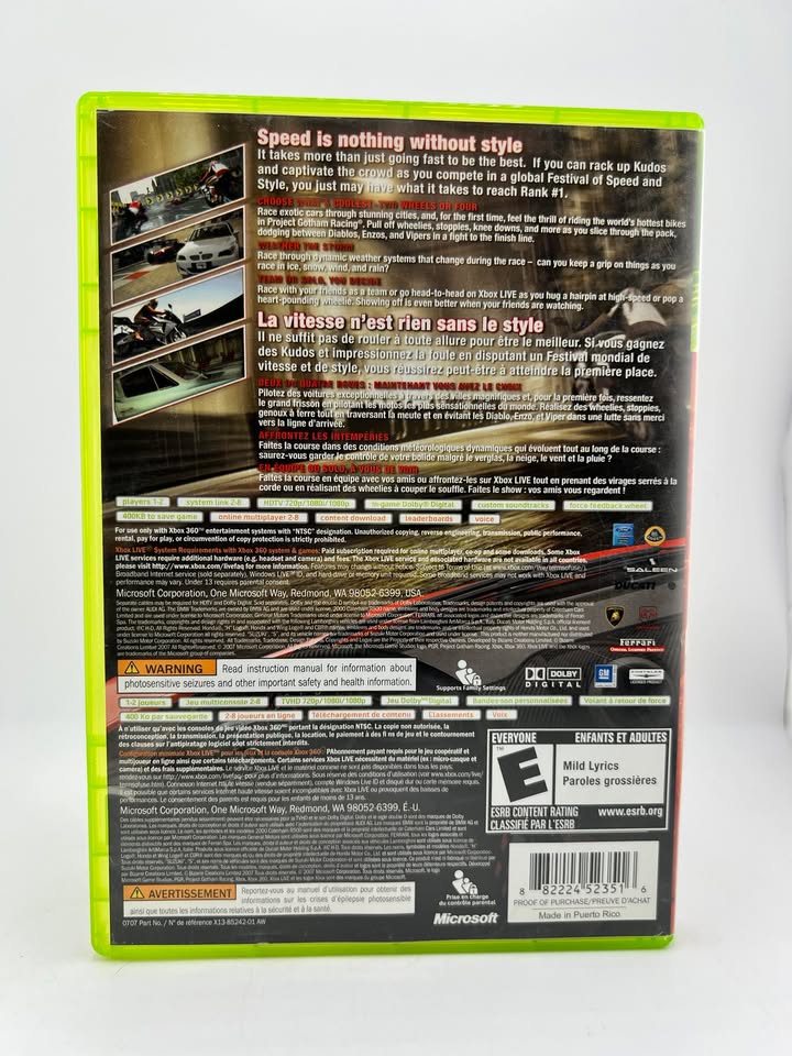 Project Gotham Racing Pgr 4 Xbox 360 X360