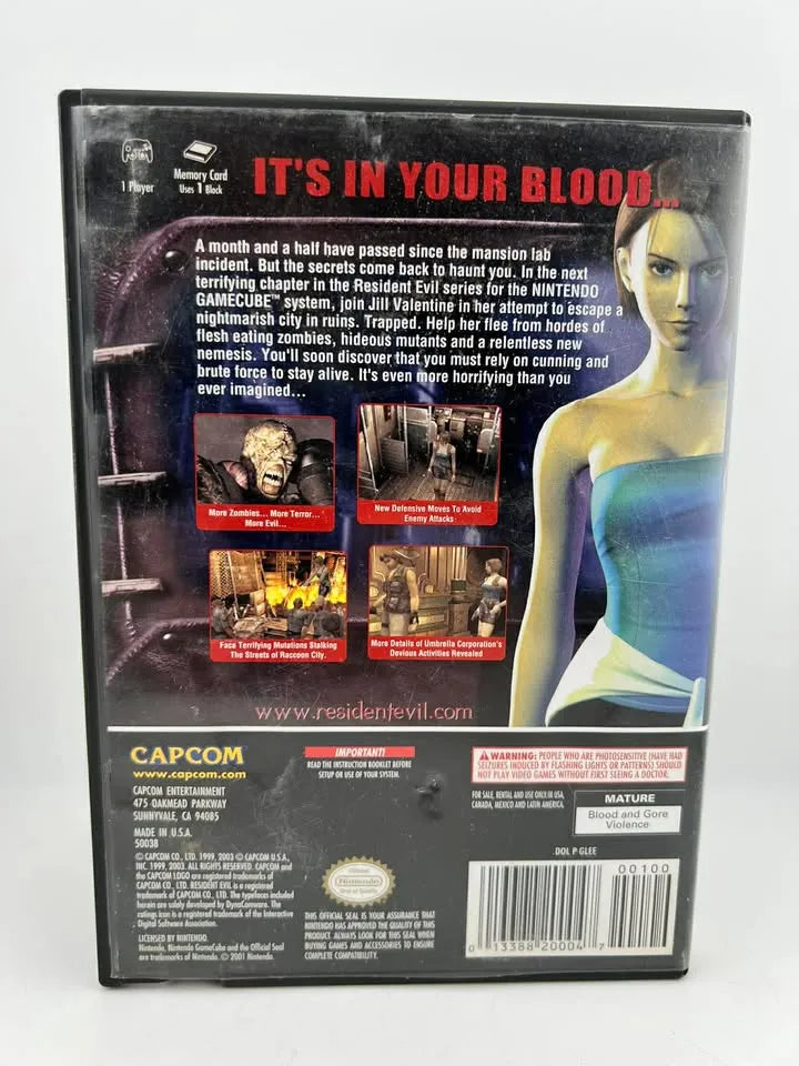 Resident Evil 3 Nemesis Nintendo Gamecube NGC