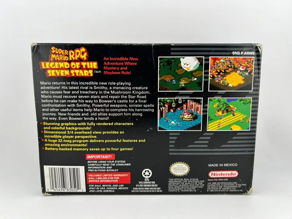 Super Mario Rpg: Legend Of The Seven Stars Super Nintendo Snes