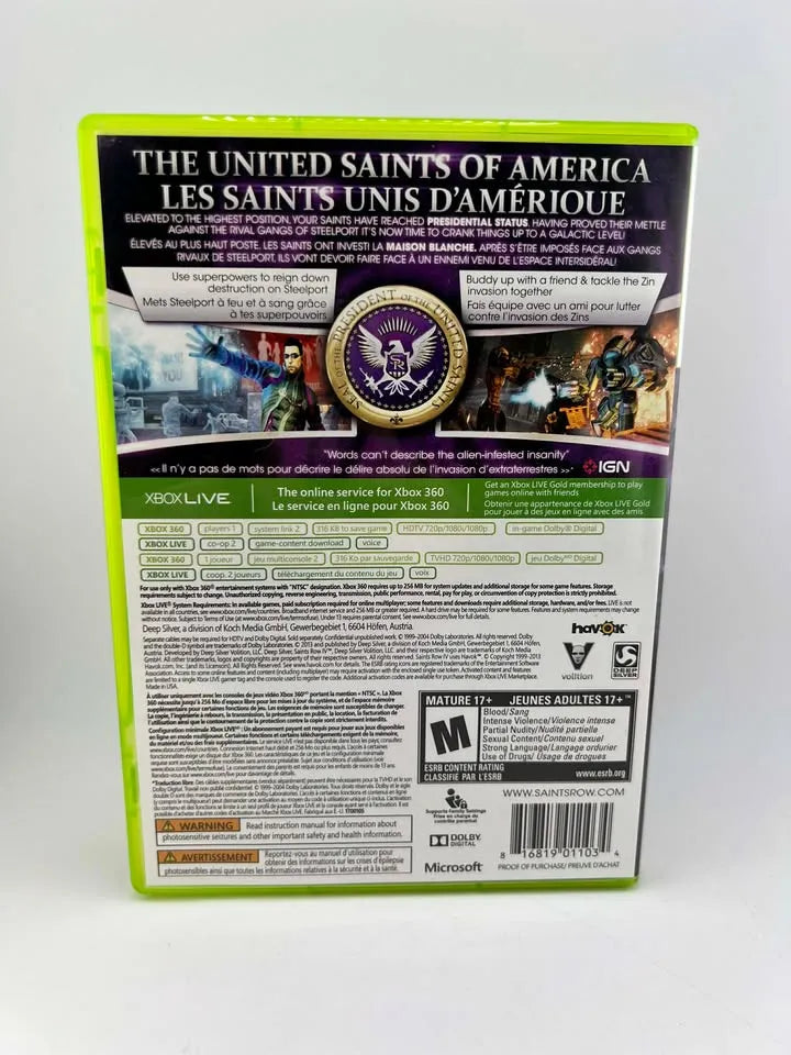 Saints Row IV 4 Xbox 360 X360