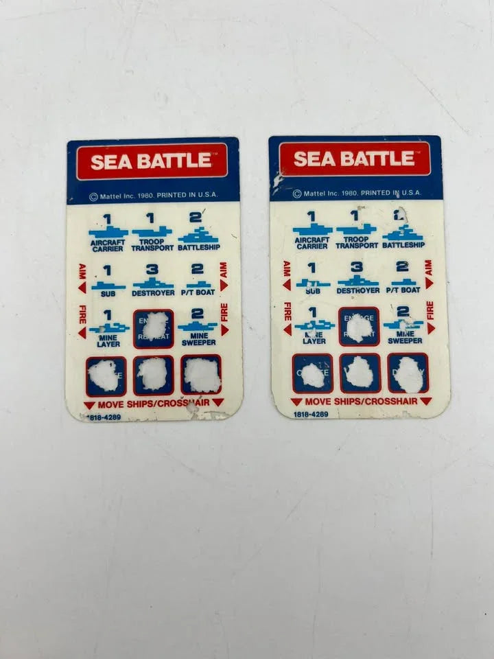Carte d’overlay Sea Battle Intellivision Intel