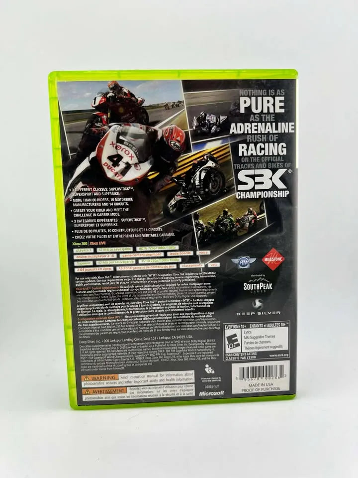 SBK X: Superbike World Championship Xbox 360 X360