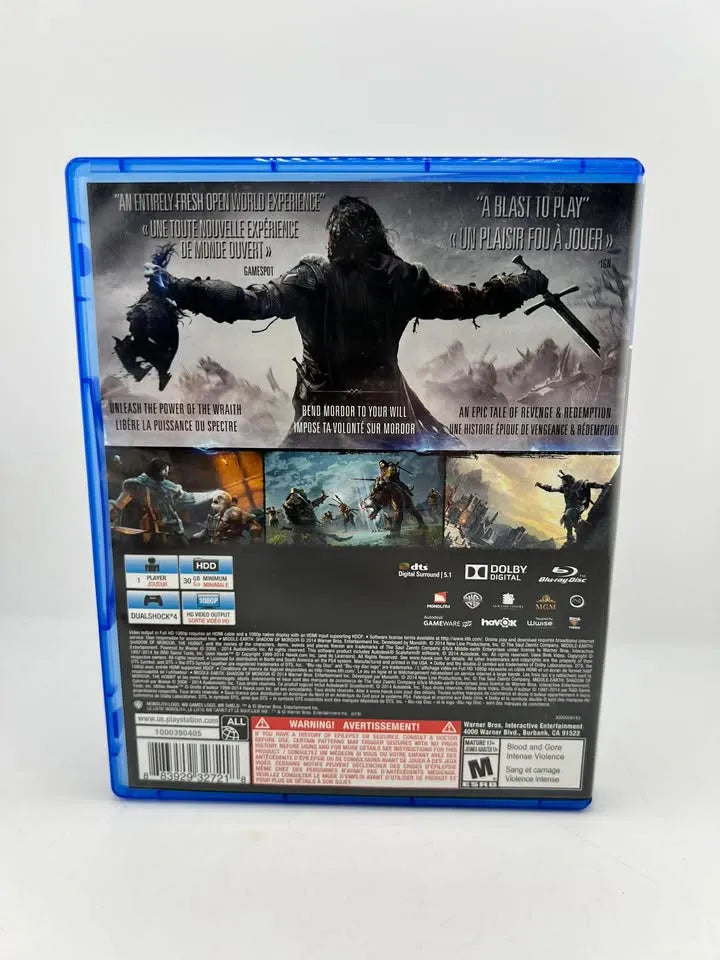 Middle Earth Shadow Of Mordor Playstation 4 Ps4