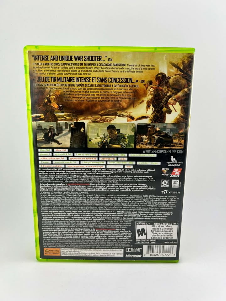 SPEC OPS THE LINE XBOX 360