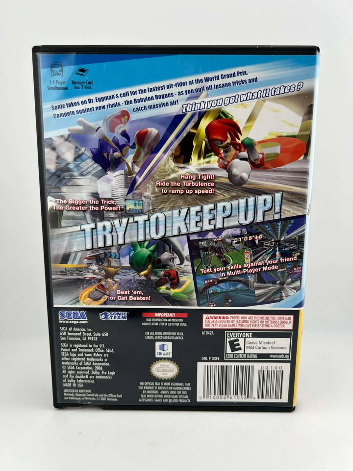 Sonic Riders Player's Choice Nintendo Gamecube Ngc