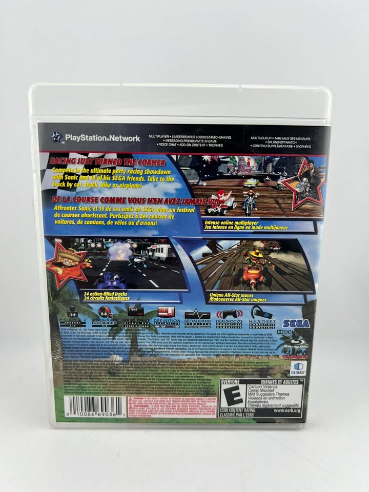Sonic and SEGA All-Stars Racing Playstation 3 PS3