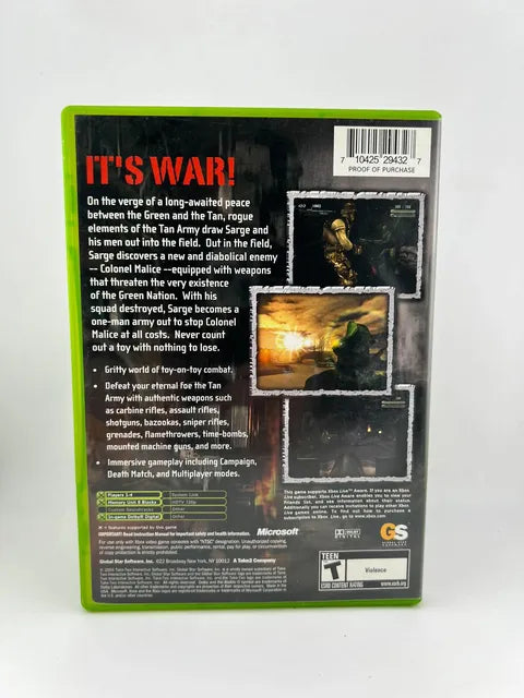 Army Men Sarge's War Xbox