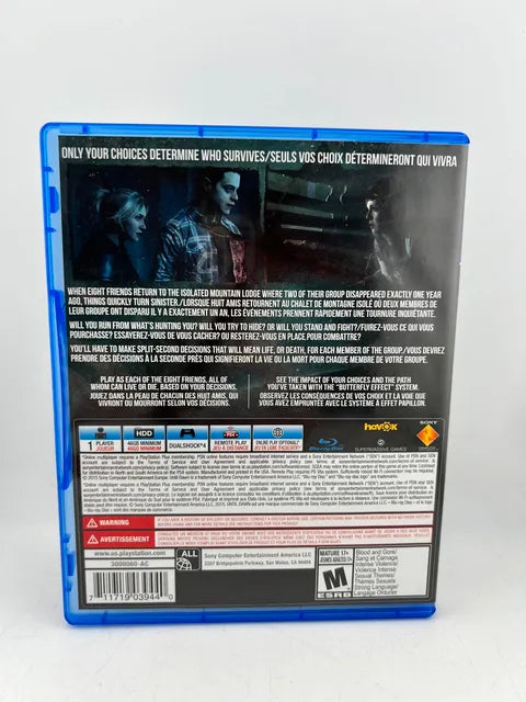 Until Dawn Playstation 4 PS4