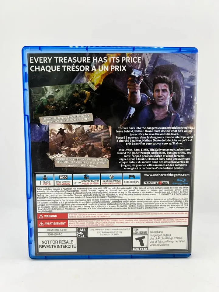 Uncharted 4 A Thief's End Playstation 4 PS4