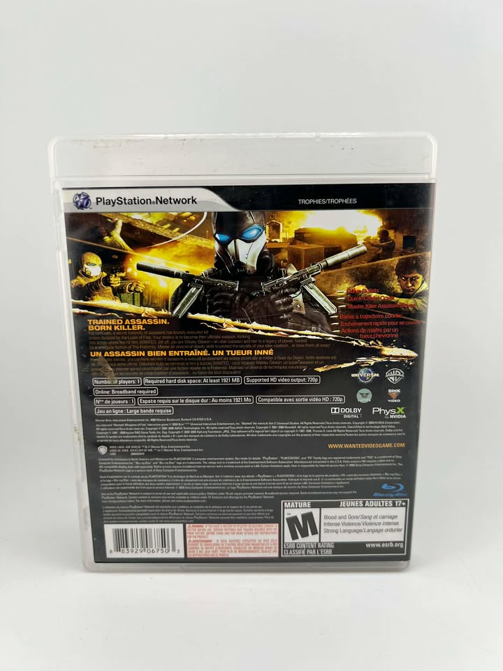 Wanted Weapons of Fate PlayStation 3 PS3