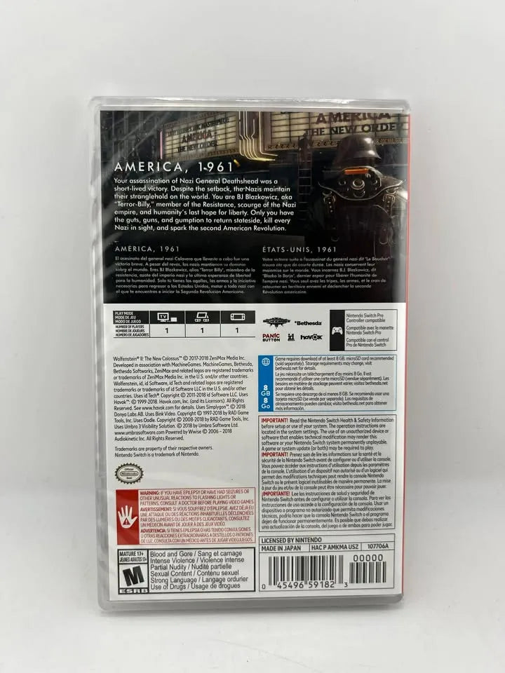 Wolfenstein II: The New Colossus Nintendo Switch