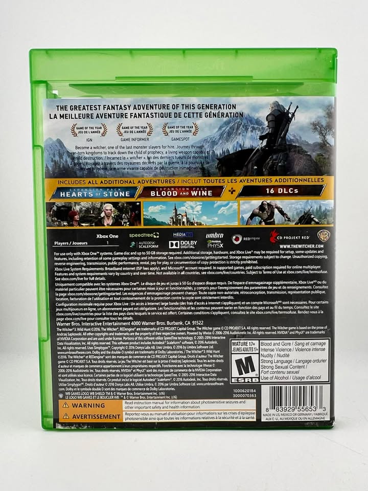 Witcher 3: Wild Hunt Complete Edition Xbox One XONE