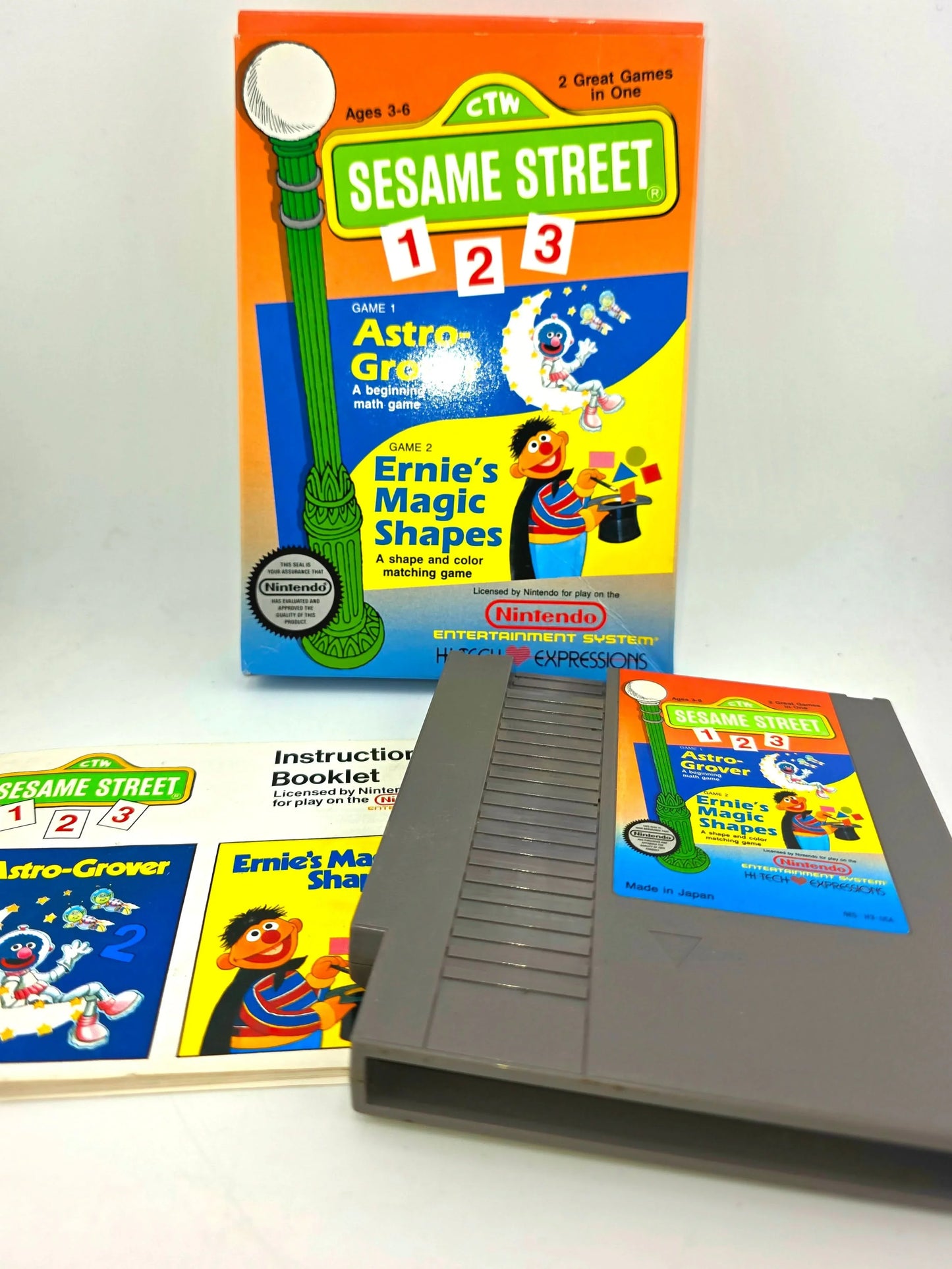 Sesame Street 123 Astro-Grover Ernies Magic Shape Nintendo NES