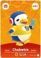 Animal Crossing Genuine Official Amiibo Card Chabwick 441 jeux video game-x
