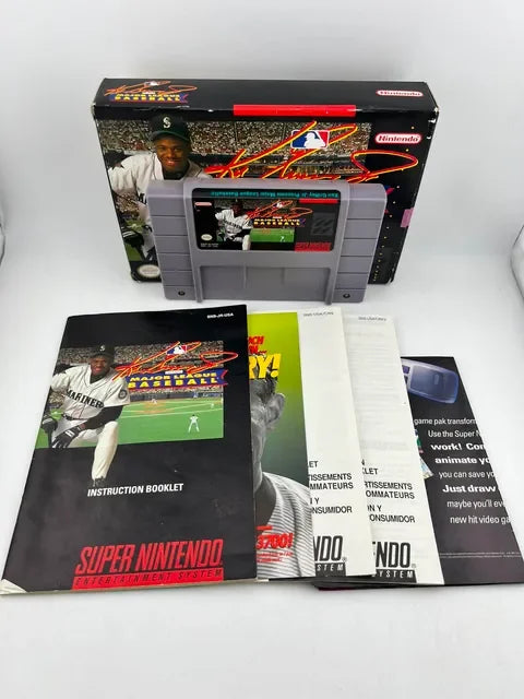 Ken Griffey Jr Present Major League Baseball Super Nintendo Snes