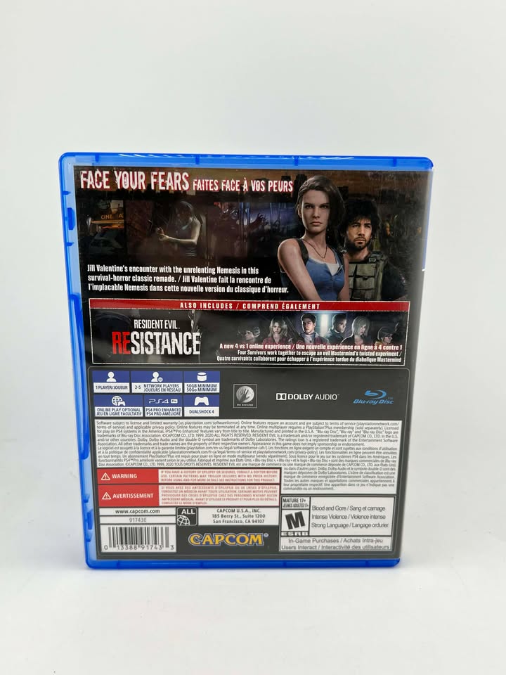 Resident Evil 3 Playstation 4 PS4