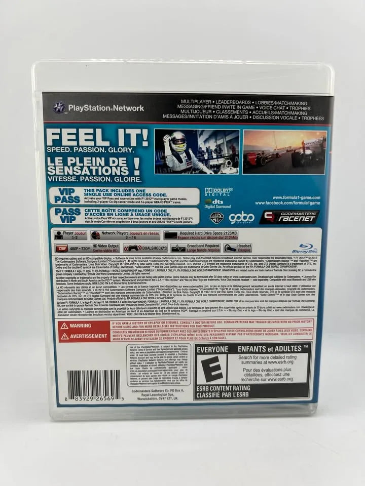 F1 2012 Playstation 3 PS3