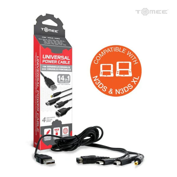 Câble de chargement USB 14 en 1 pour consoles portables (2DS/3DS/DSi/DSi/Gba Sp/Psp)