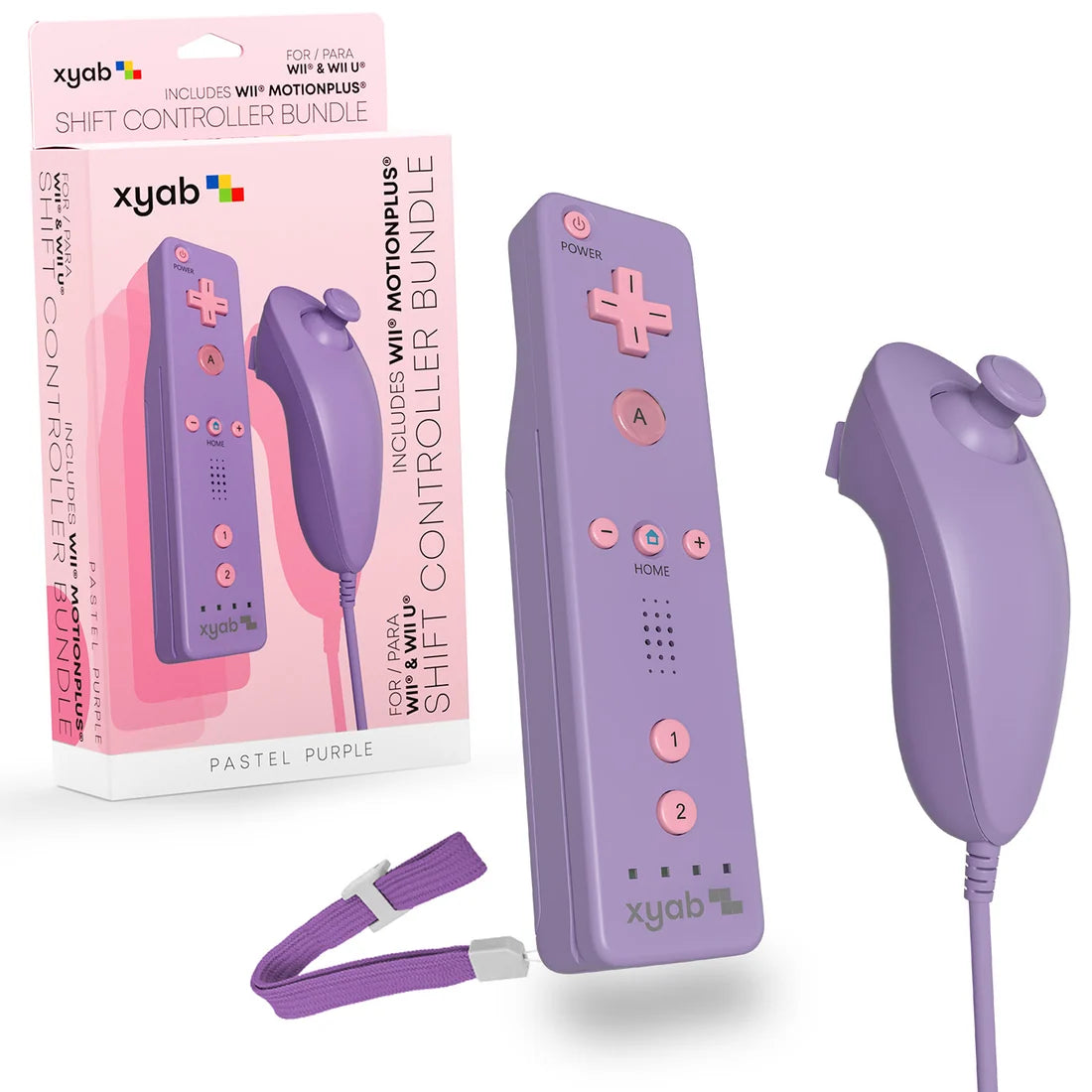 Ensemble Manette générique mauve pastel pour la Nintendo Wii